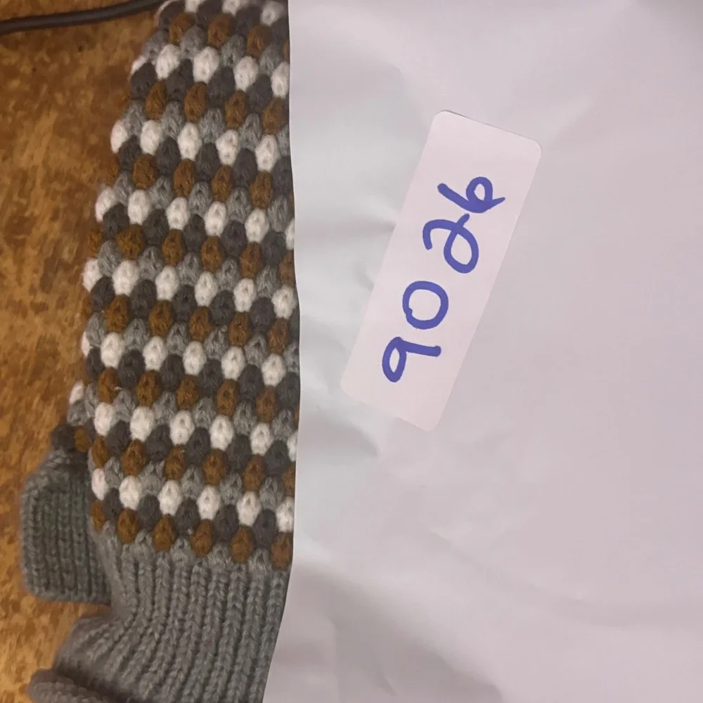 Dog Sweater Size Medium Grey‎ Brown White Honeycomb Knit Turtleneck Vest